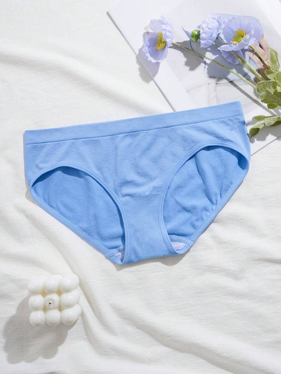 1 条少女无缝柔软舒适内裤 - 藍色 - 查看 1