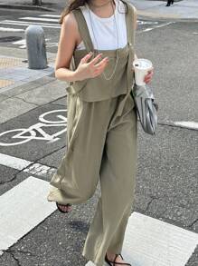 FRIFUL 女式简约纯色连体裤，休闲时尚，适合日常穿着