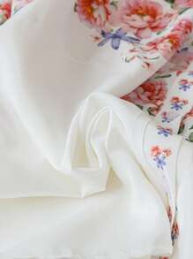 SHEIN LUNE Plus Size Stand Collar Positioned Print Long Sleeve Shirt, Business/Casual Fall Cloth For Women