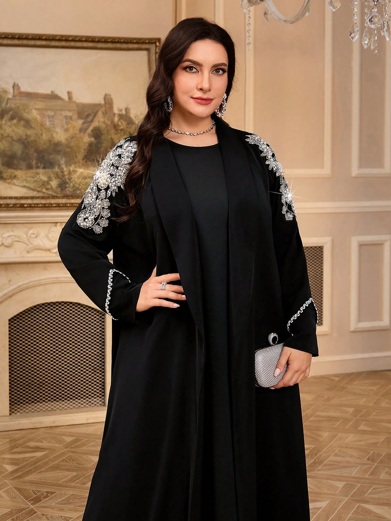 Al Najma فستان طويل كاجوال ذو أكمام طويلة للنساء ك...