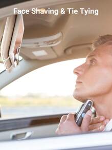 Teckwe Car Sun Visor LED Cosmetic Mirror,Rechargeable Lighted Makeup Mirror,Dimmable 3 Lighting Modes,Clip-On Rear View Sun-Shading Cosmetic Mirror Touch Control Fit For Car