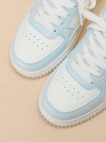 CUCCOO EASI Women's Contrast-Color Platform Casual Shoes For Daily Commute Spring Summer Shoe Tainers - Blue - View 6