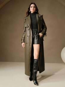 Anewsta Commuter Casual Leather Jacket - Army Green - View 5