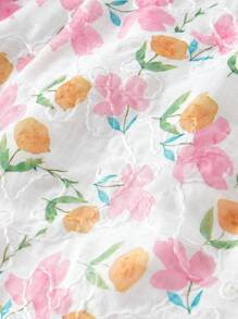 SHEIN MOD Váy suông in hoa dễ thương, váy mùa hè giản dị phong cách ngọt ngào lãng mạn dành cho phụ nữ, thích hợp để hẹn hò - Hồng - Xem 3