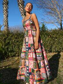 Travachic Tropical Print Beach Resort Dress