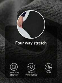 Flexra Celana Jeans Denim Model Flare Rajut Elastis untuk Wanita Ukuran Plus, Modis dan Melangsingkan - Hitam - View 8