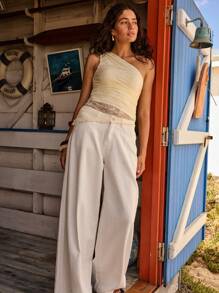 Aralina Ultra baggy wijde witte denim partyvakantie jeans