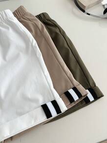 SHEIN Leap Crew 3-Piece Set Young Boy Multi-Color Shorts, Multi Piece Set, Young Boy Clothing, Boys' Clothing, Back To School Boys' Set, Suitable For Birthday Parties, Parties, Performances, Weddings, Baptisms, Back To School Days, Suitable For Schools, Suitable For Travel, Suitable For Sports, Suitable For Style, Suitable For Spring, Summer, Seasons, Buy One Get Two Free, Great Value For Money - Multicolor - View 9