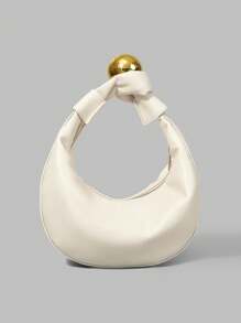 Ontre 女士休闲百搭简约手提单肩包 - 米色 - 查看 1