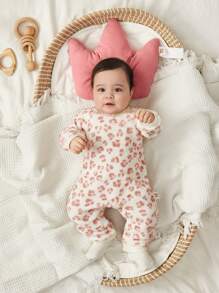 Cozy Pixies 2 Stücke Set für Neugeborene Mädchen: Weicher gestrickter Romper mit Rundhals-Langarm und Hose, inklusive Kissen