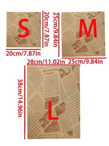 50/100 件三明治包装纸（产品图案随机）、托盘垫纸、食品篮内衬、防油包装、烘焙面包垫纸、烘焙托盘垫纸、桌垫纸、厨房配件、厨房工具、防油工具、野餐包装纸