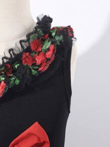 SHEIN Vestido sin mangas con tirantes de moño, lindo y elegante para niñas jóvenes