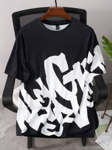 Manfinity LEGND Herren Oversize Rundhals Kurzarm Lässig T-Shirt, Alltags-Stil Herren Shirts Streetwear Streetwear Herren Shirts Herren Street-Wear Shirts Reißverschluss Hemden Herren Herren Streetwear Shirts