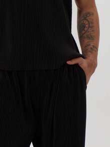 Musero Straight Leg Flared Basic Style Trouser Bottoms Winter Wardrobe - Black - View 5