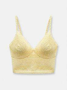 Maija Nuevo para el verano de 2025, top casual de crochet con tirantes de espagueti y cuello en V en color amarillo crema, versátil y apropiado para playa, vacaciones, salidas, reuniones, bodas y temporada de graduación