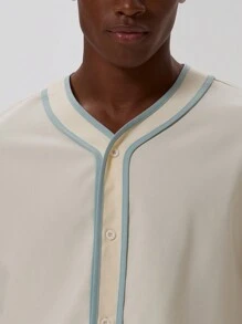 Musero Camisa tipo jersey de béisbol para hombres