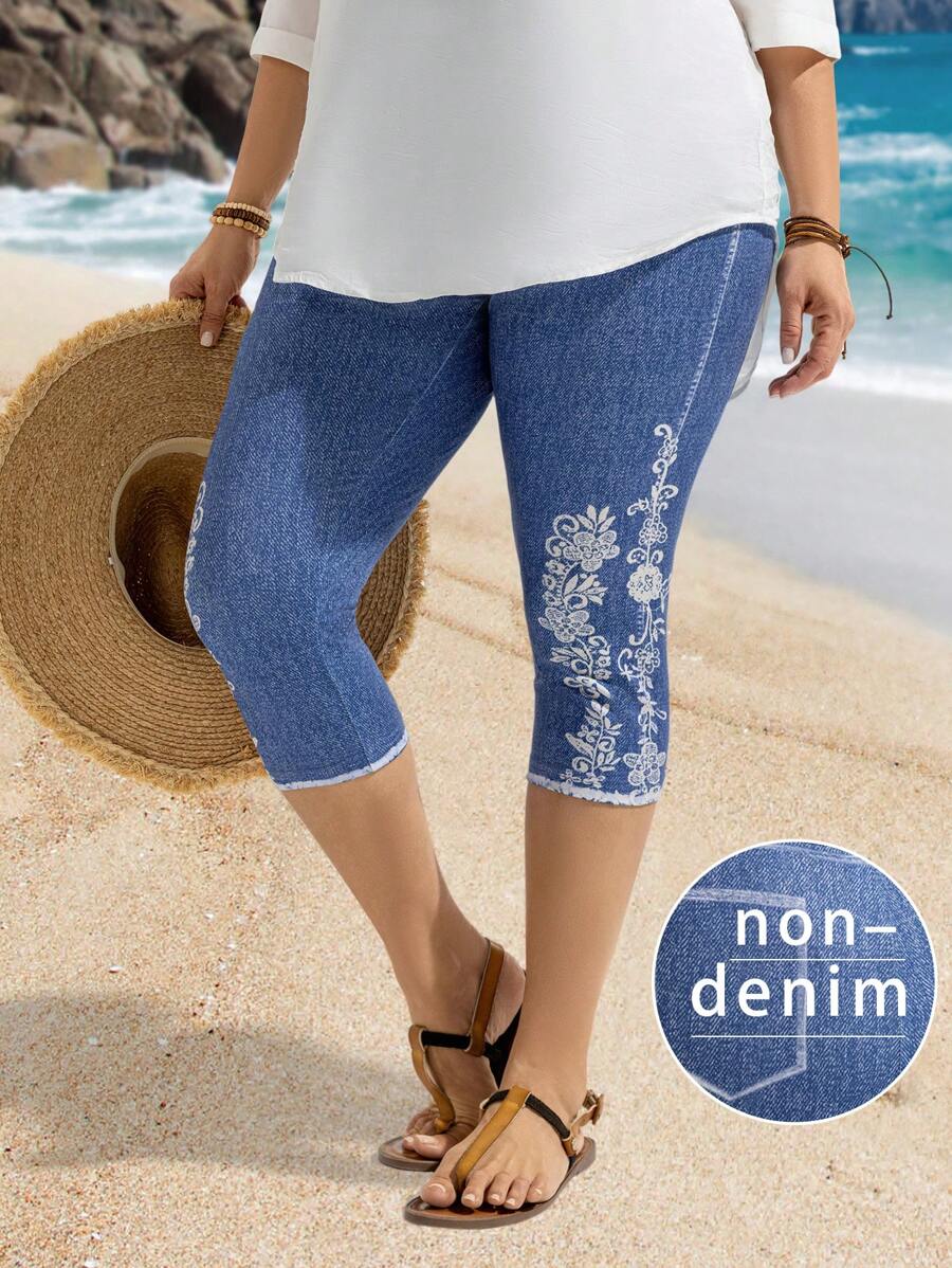 EMERY ROSE Quần legging thời trang tối giản cỡ lớn, thích hợp mặc hàng ngày - Nhiều màu - Xem 1