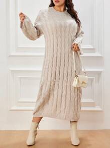 INAWLY Vestido-jersey de punto sencillo y de moda para mujer de talla grande, apto para uso diario