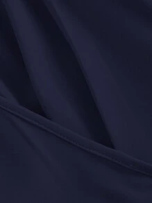 SHEIN MOD Navy Color Casual Commuter Business Elegant Backless Halter Jumpsuit - Navy Blue - View 3