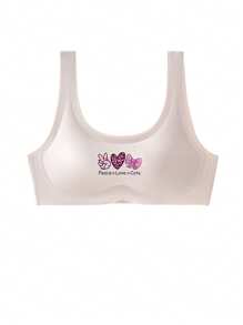 少女素色简约时尚休闲日常内衣 - 淺粉色 - 查看 7