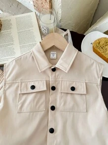 Set de 2 piezas de camisa sin mangas y pantalones cortos para niño pequeño, adecuado para fiestas de cumpleaños, fiestas de noche, actuaciones, bodas, bautizos, ceremonias de inauguración y uso diario