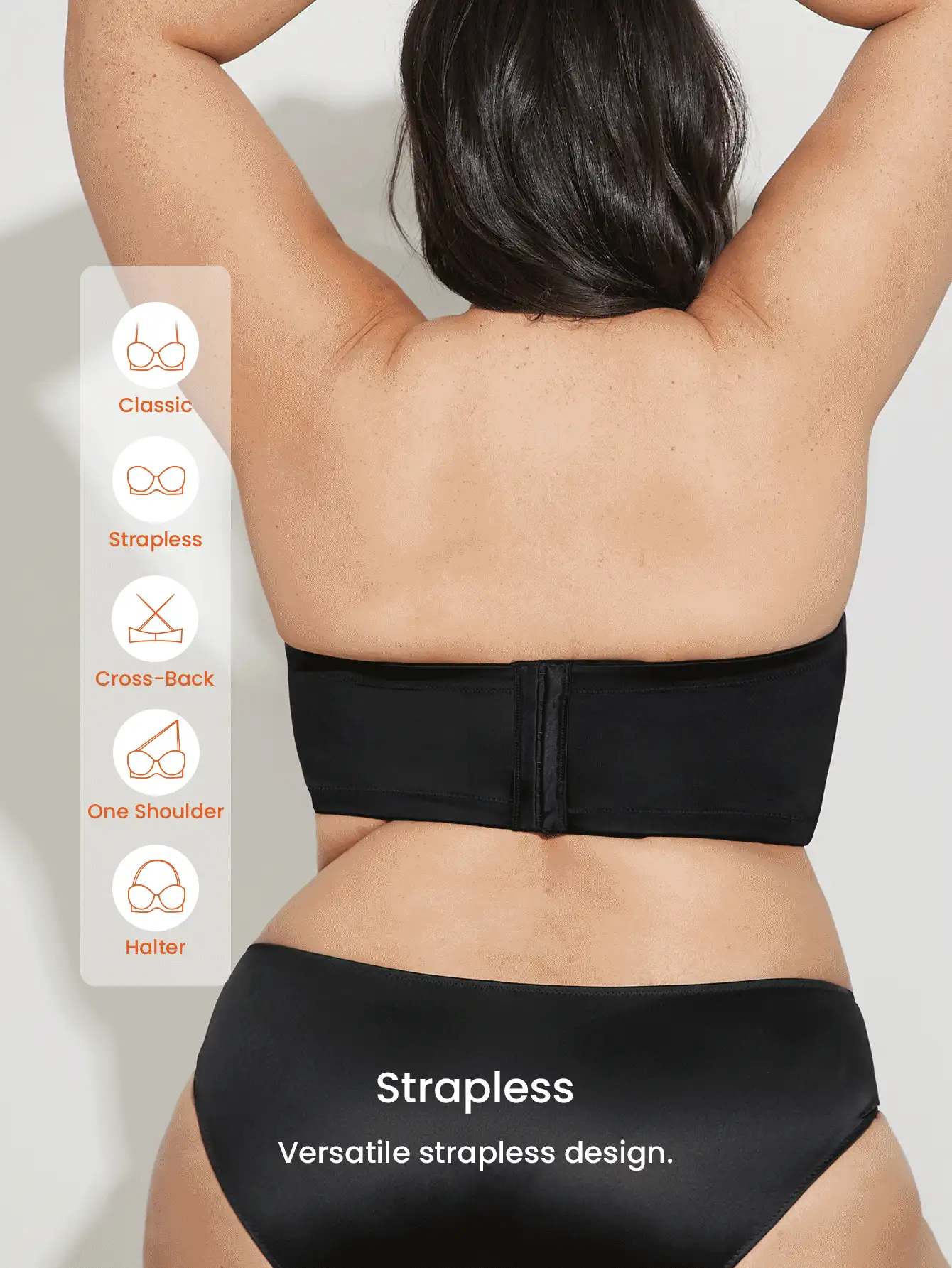 LUVLETTE Áo lót Plus Lingerie màu đen không dây, nâng ngực, có gọng, kiểu áo thun, áo corset, áo lót mặc ngoài, áo lót nửa thân cơ bản cho đám cưới. - màu đen - Xem 6