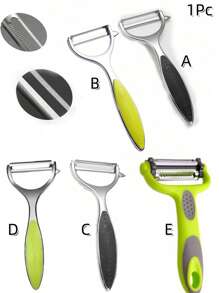 Pelador de verduras de acero inoxidable, cortador de patatas y zanahorias, pelador multifuncional de frutas y verduras, herramientas de cocina, accesorios - Negro - Ver 3