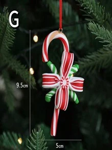 1 件圣诞装饰聚合物粘土挂饰，圣诞节拐杖糖树场景道具装饰，圣诞节