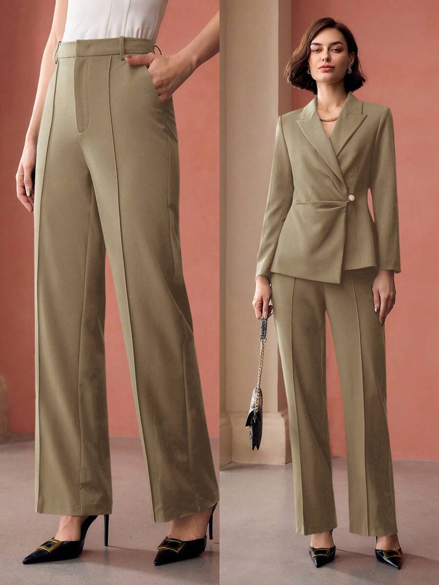 MOTF PREMIUM QUẦN VEST TÚI XÉO CÓ NHỜN ÉP - Màu Khaki - Xem 1