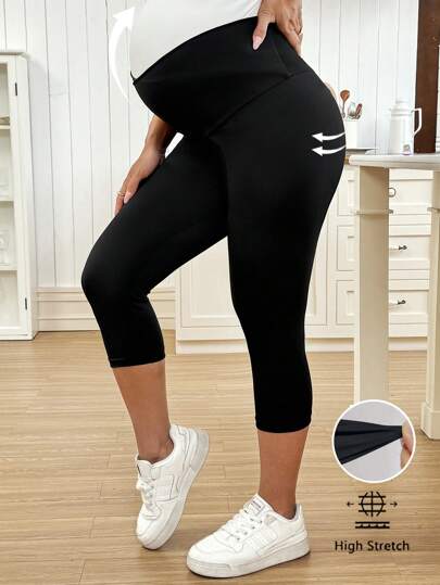 SHEIN Maternity Simple Casual Daily Leggings Spring Women's Clothing Cycling Shorts