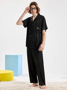 Happy Jammies Conjunto de pijama para hombre (manga corta y pantalón largo)