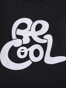 PrepCrw Koszulka z okrągłym dekoltem dla chłopców w kolorze czarnym z dzianiny z nadrukiem, styl szkolny