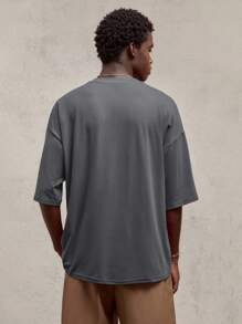 AKNOTIC Party Men's Loose Fit Letter Print Round Neck Short Sleeve T-Shirt, Suitable For Summer