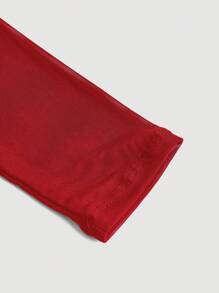 Girlism Vestido largo de manga larga con pliegues asimétricos rojo para adolescentes, un vestido rojo hermoso y elegante para el Día de San Valentín