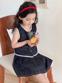 DAZY Young Girl' Denim Set,Girls Summer Outfits - Navy Blue - View 7