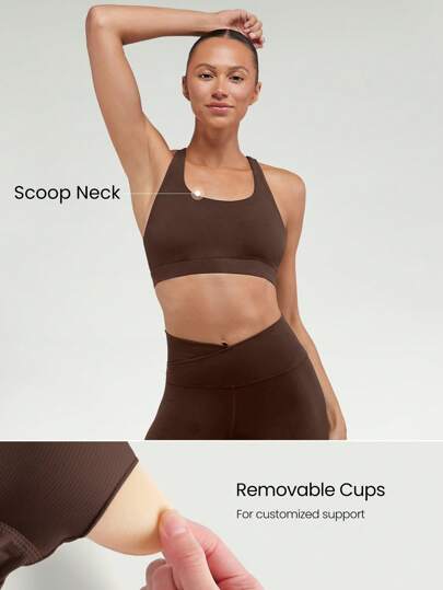 GLOWMODE FeatherFit™ Crossover Strap Sports BH Gym Fall view 2