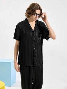 Happy Jammies Conjunto de pijama para hombre (manga corta y pantalón largo)