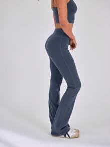 Musera Sport High Waisted Sculpt Flare Sports Leggings Only, Padel, Tennis, Pickleball Gym Fitness Pilates Daily Casual - Navy Blue - View 4