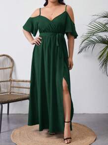 SHEIN VCAY Plus Size Plain Sleeveless Casual Dress, Simple & Fashionable For Everyday Wear