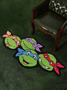 TEENAGE MUTANT NINJA TURTLES | SHEIN 1 Piece Fashionable & Cute Cartoon Turtle Shaped Rug - Multicolor - View 2