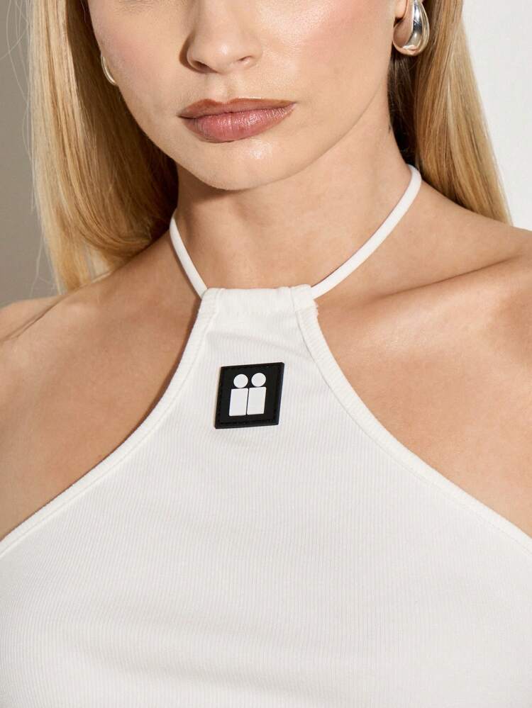 Modern Y2K Style Halter Neck Crop Tank Top