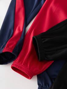 SHEIN Leap Crew 3pcs/Set Young Boy Mesh Breathable Athletic Sweatpants, Suitable For Sports, Running, Physical Education Class In Spring & Summer - Multicolor - View 6