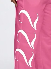 SUMWON WOMEN Angel Graphic Print Sweatpants Cozy Lounge Wear Jogger Style Elastic Waist Casual Athletic Pants Comfortable Leisure Wear Spring Fall Winter