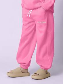 SUMWON Cozy Winter Sweatsuit Matching Set Fleece Tracksuit Lounge Outfit Ny Legacy Jogger Sweatpants Sports Athletic Casual Workout Two Piece Set