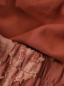 FRIFUL Women High Waist Long Pants Floral Print Vacation Style Trousers, Summer - Orange - View 7