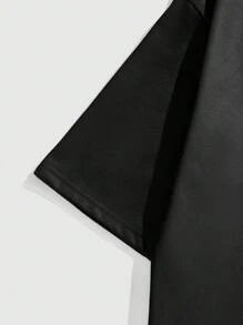 Manfinity NXTstreet 男士宽松落肩短袖针织 T 恤，适合日常穿着 - 藍色 - 查看 4