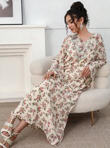 Yasmyna 女士土耳其长袍和传统长袍，朴素 - 彩色 - 查看 4