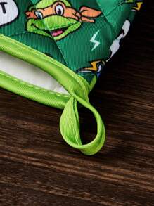 TEENAGE MUTANT NINJA TURTLES | SHEIN Maldives & Trilu Chip Print Heat Resistant Kitchen Baking Accessories, Choose From Gloves Or Pot Holders, Oven-Friendly, Thick Pad Insulation - Green - View 4