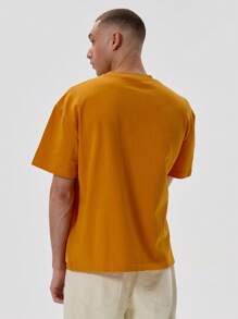 Musero Slogan Oversized T-Shirt - Burnt Orange - View 5