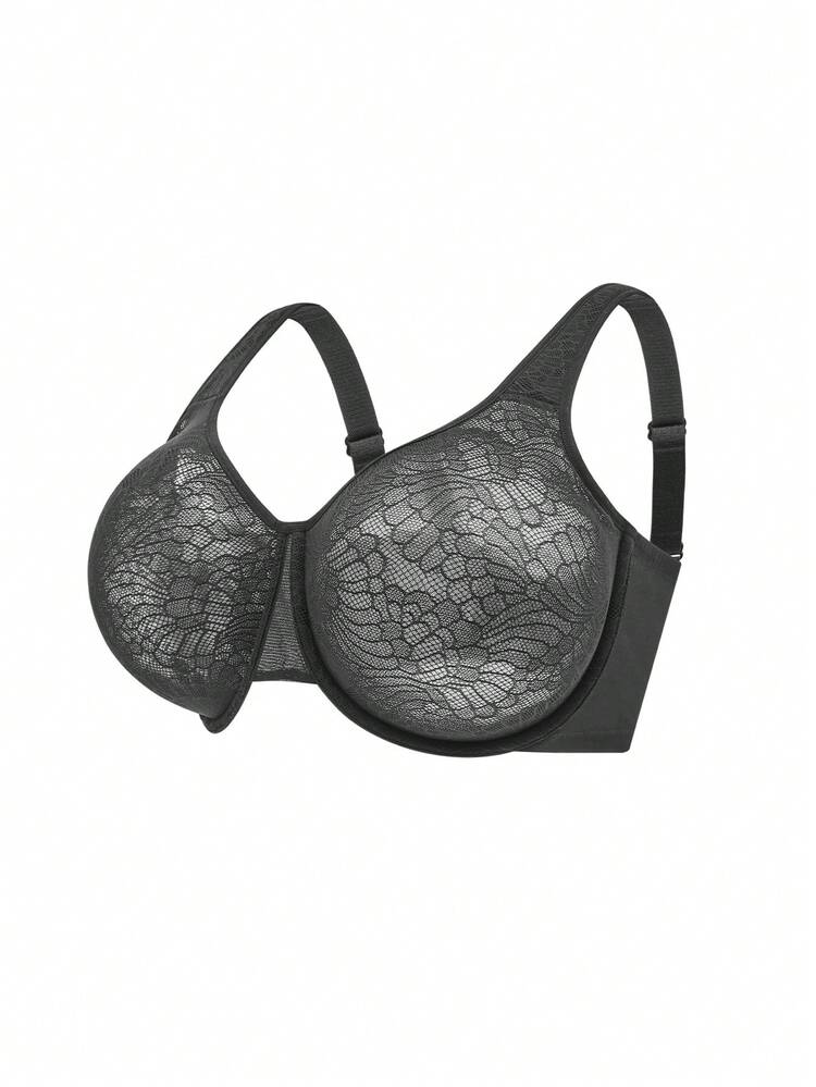 Plus Full Coverage Unlined Lace Bra
